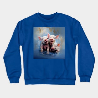 Cute Piglet Painting Crewneck Sweatshirt